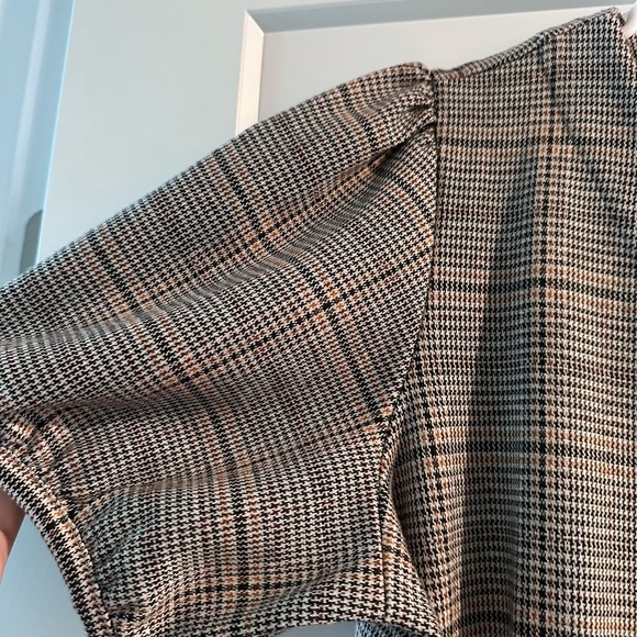 Loft Tan, Brown, Black Plaid Dress - Picture 3 of 4